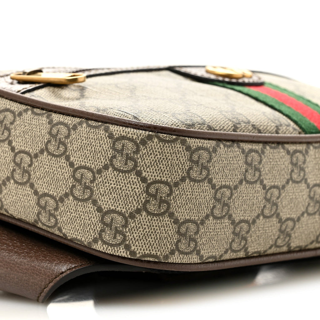 Soft GG Supreme Monogram Medium Ophidia Belt Bag Dark Brown