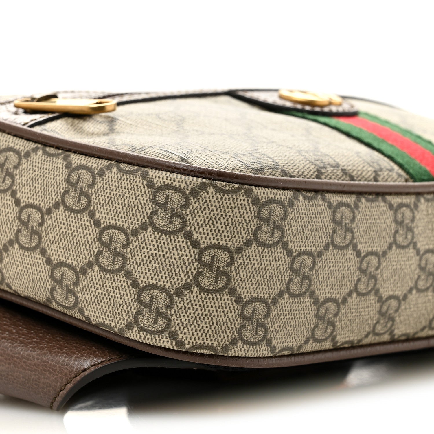 Soft GG Supreme Monogram Medium Ophidia Belt Bag Dark Brown