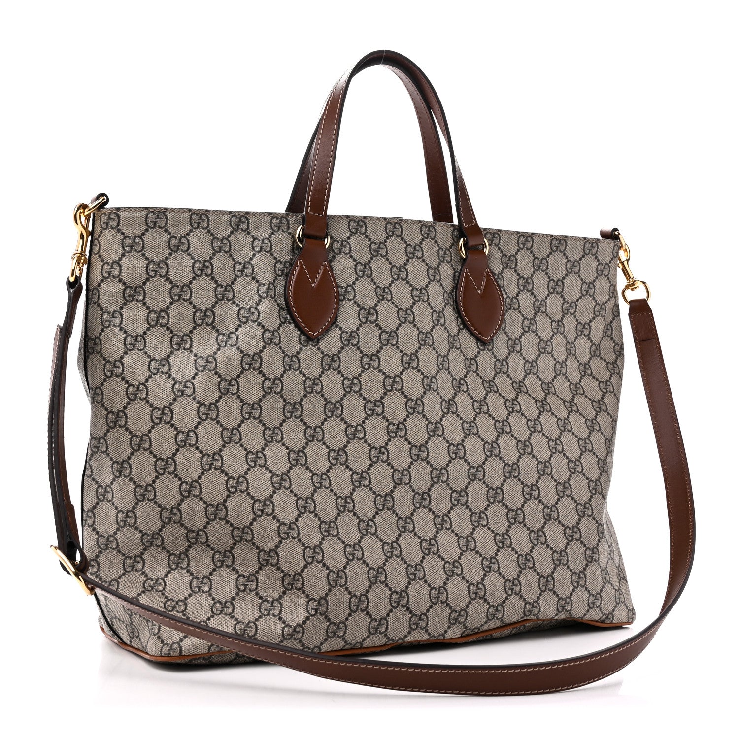 Soft GG Supreme Monogram Medium Crossbody Tote Beige Cuir
