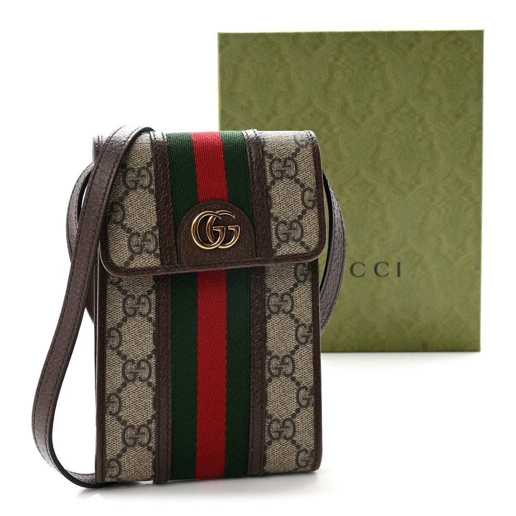 GG Supreme Monogram Web Mini Ophidia Crossbody Bag Beige New Acero