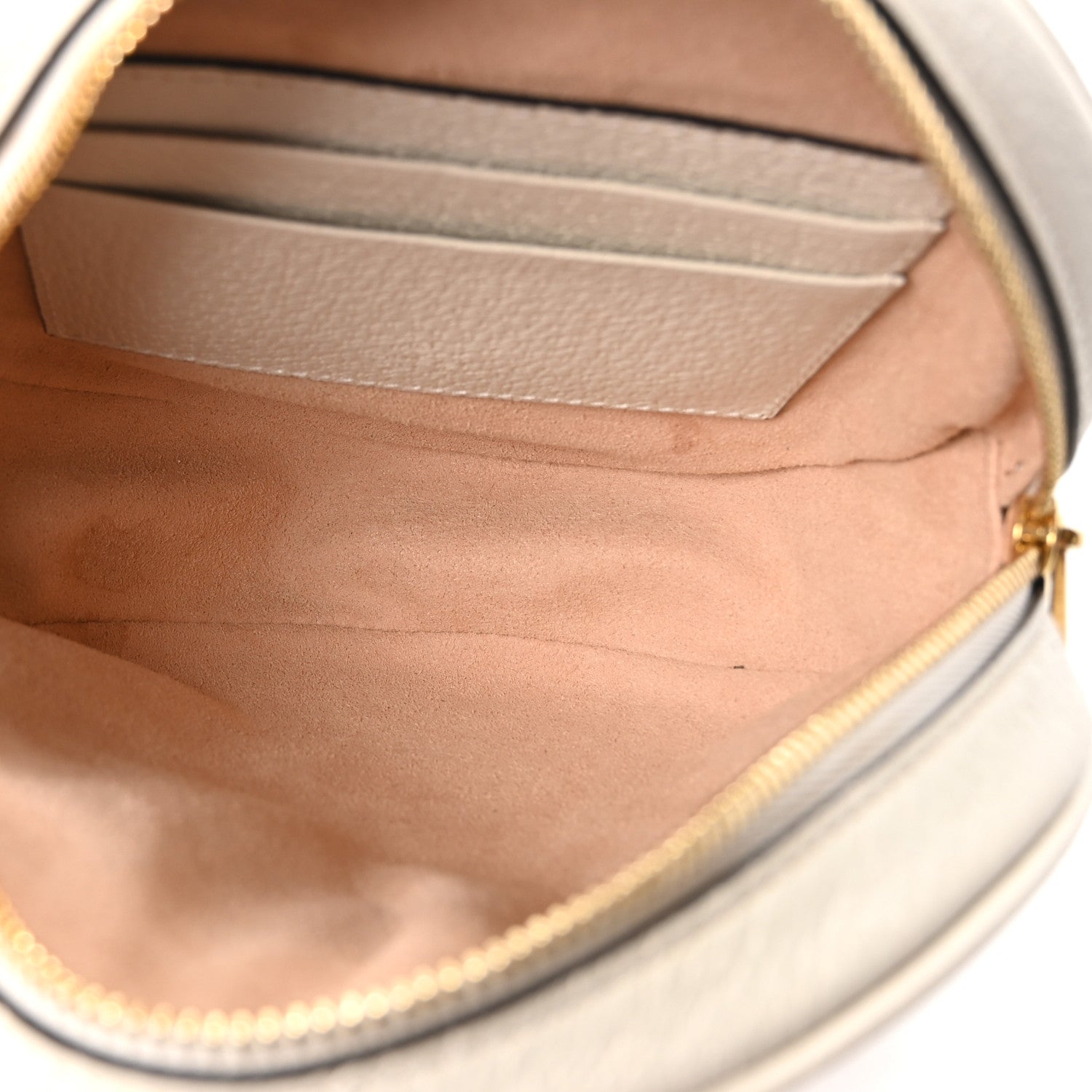 Textured Calfskin Web Mini Ophidia Round Backpack Mystic White