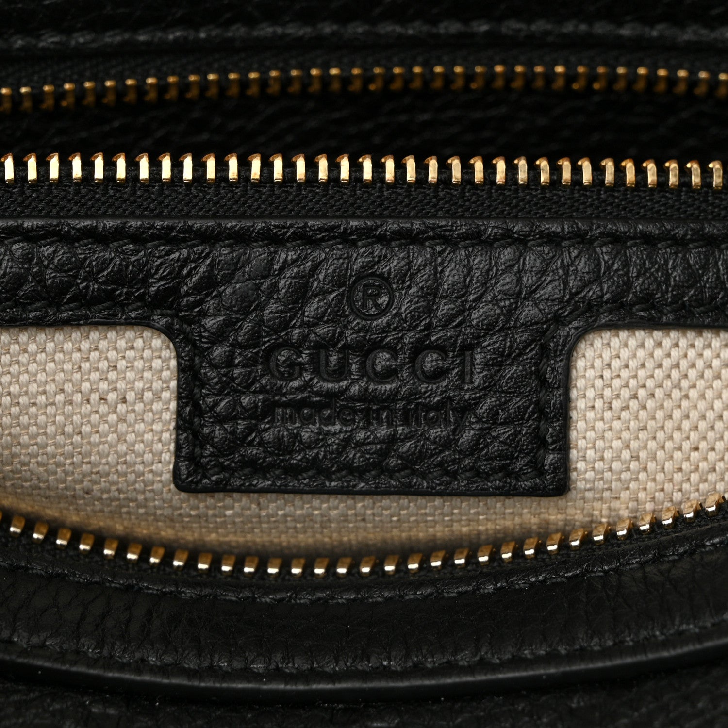 Calfskin GG Emblem Small Top Handle Bag Black