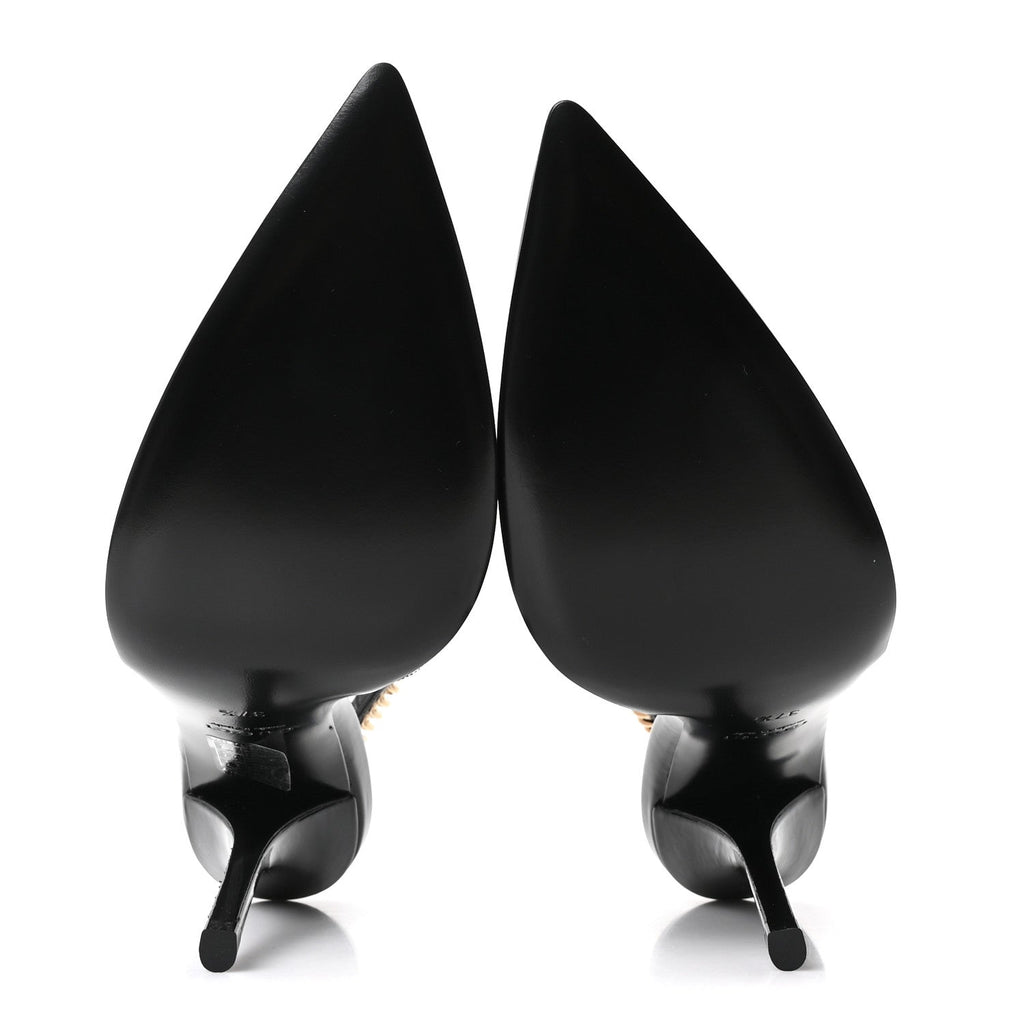 Vernice Crystal Nappa Charlotte Signoria Slingback Pumps 37.5 Black