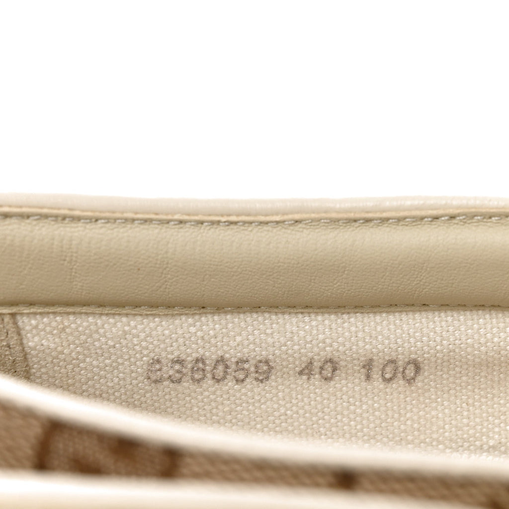 GG Monogram Womens Slip Sneakers 40 Beige Ebony Mystic White