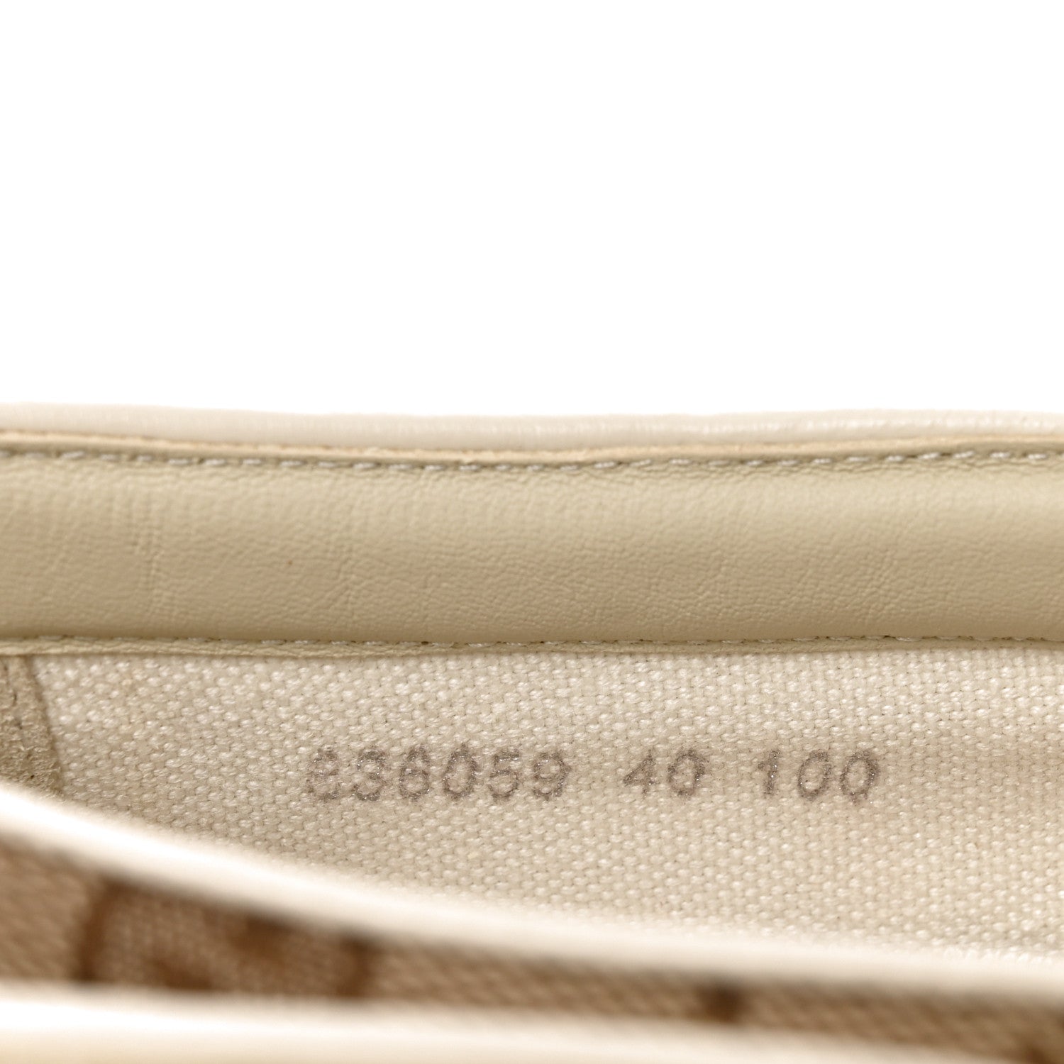 GG Monogram Womens Slip Sneakers 40 Beige Ebony Mystic White