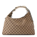 Monogram Medium Horsebit Chain Hobo Off White