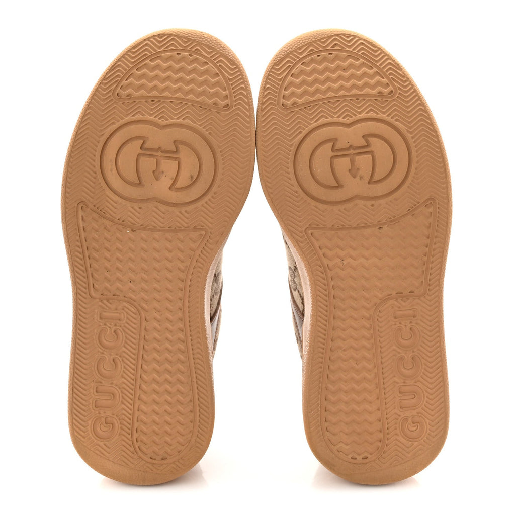 Calfskin GG Monogram Womens Platform 55mm Sneakers 35.5 Hezelnut Beige Ebony Mystic White