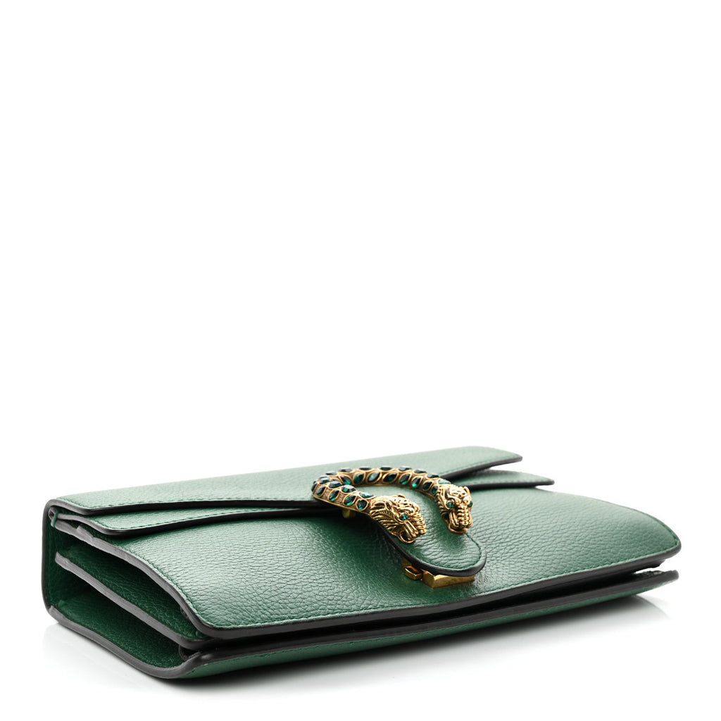 Pebbled Calfskin Small Dionysus Shoulder Bag Emerald