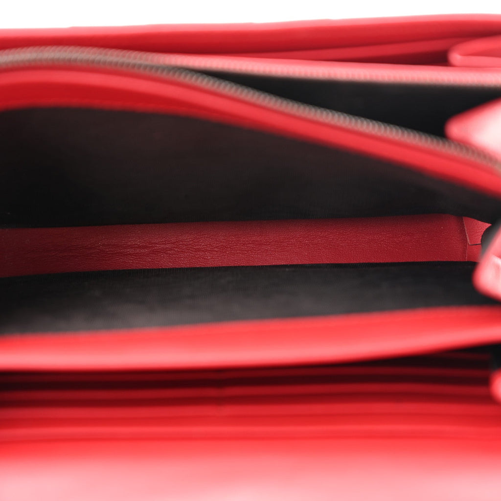 Calfskin Matelasse GG Marmont Chain Wallet Hibiscus Red