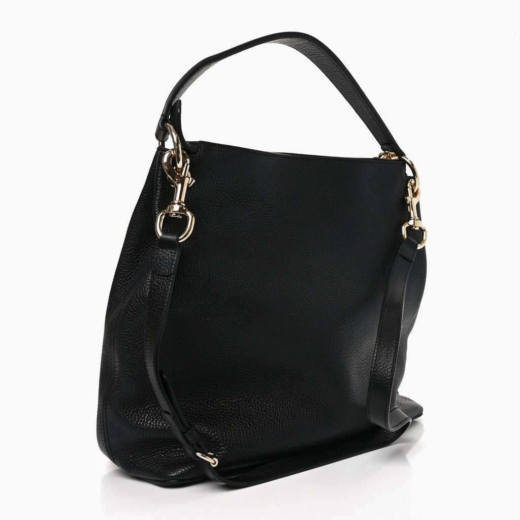 Pebbled Calfskin Large Soho Hobo Black
