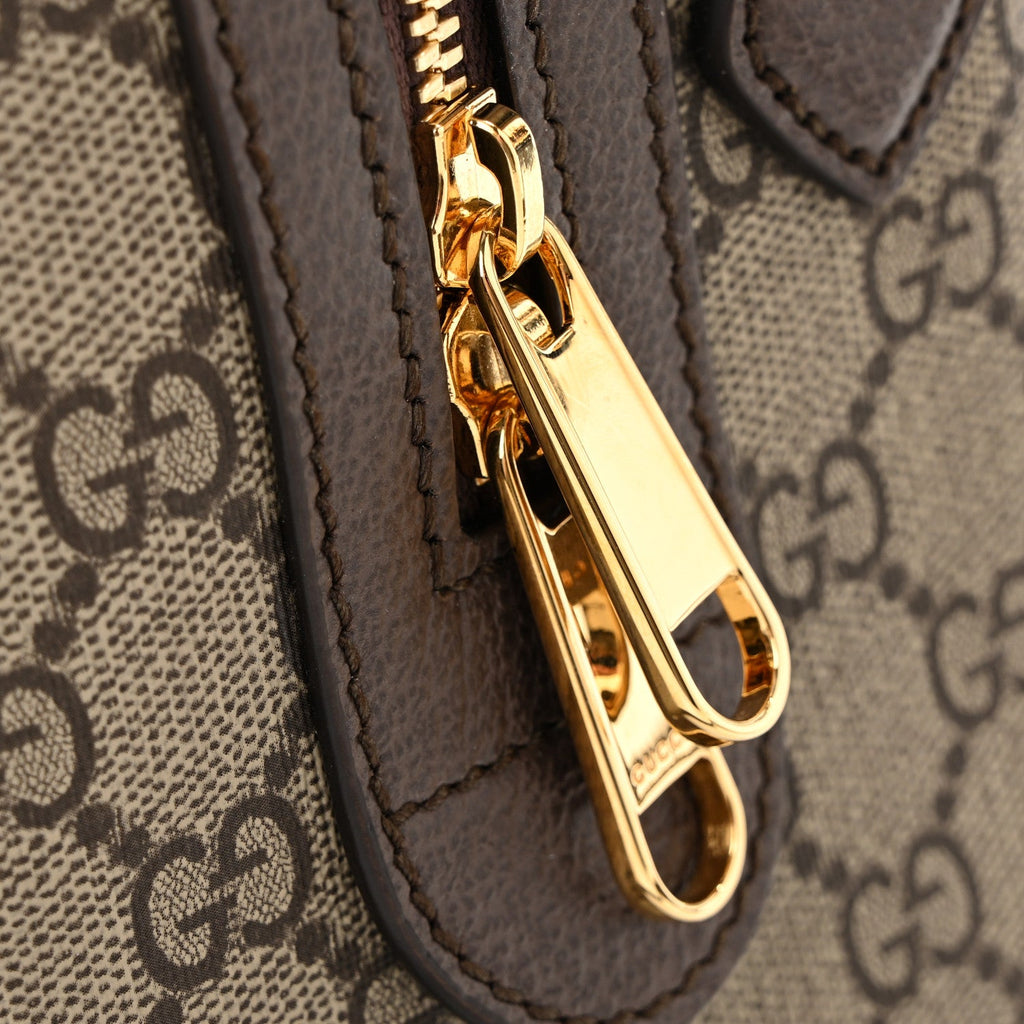 GG Supreme Monogram Web Small Ophidia Top Handle Bag  Beige Ebony
