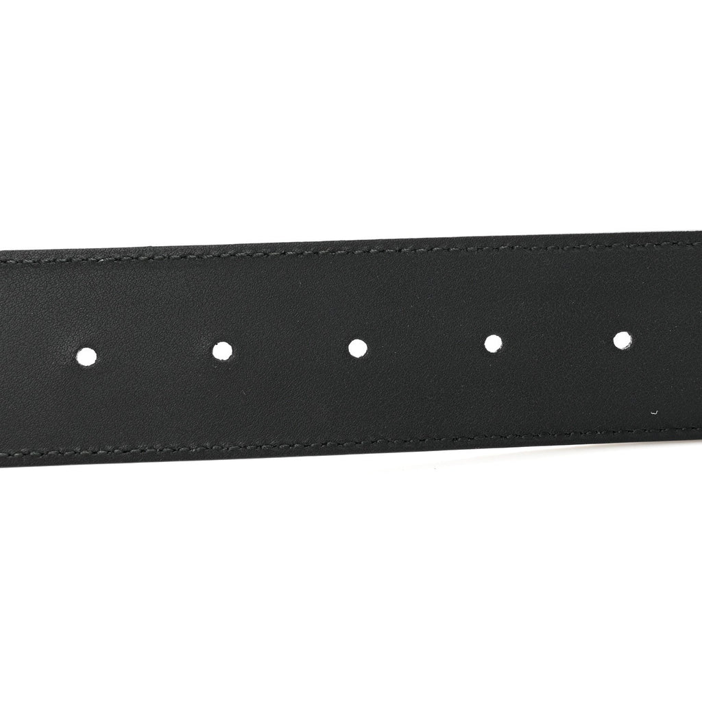 Textured Dollar Calfskin Nickel Double G 40mm Belt 85 34 Black