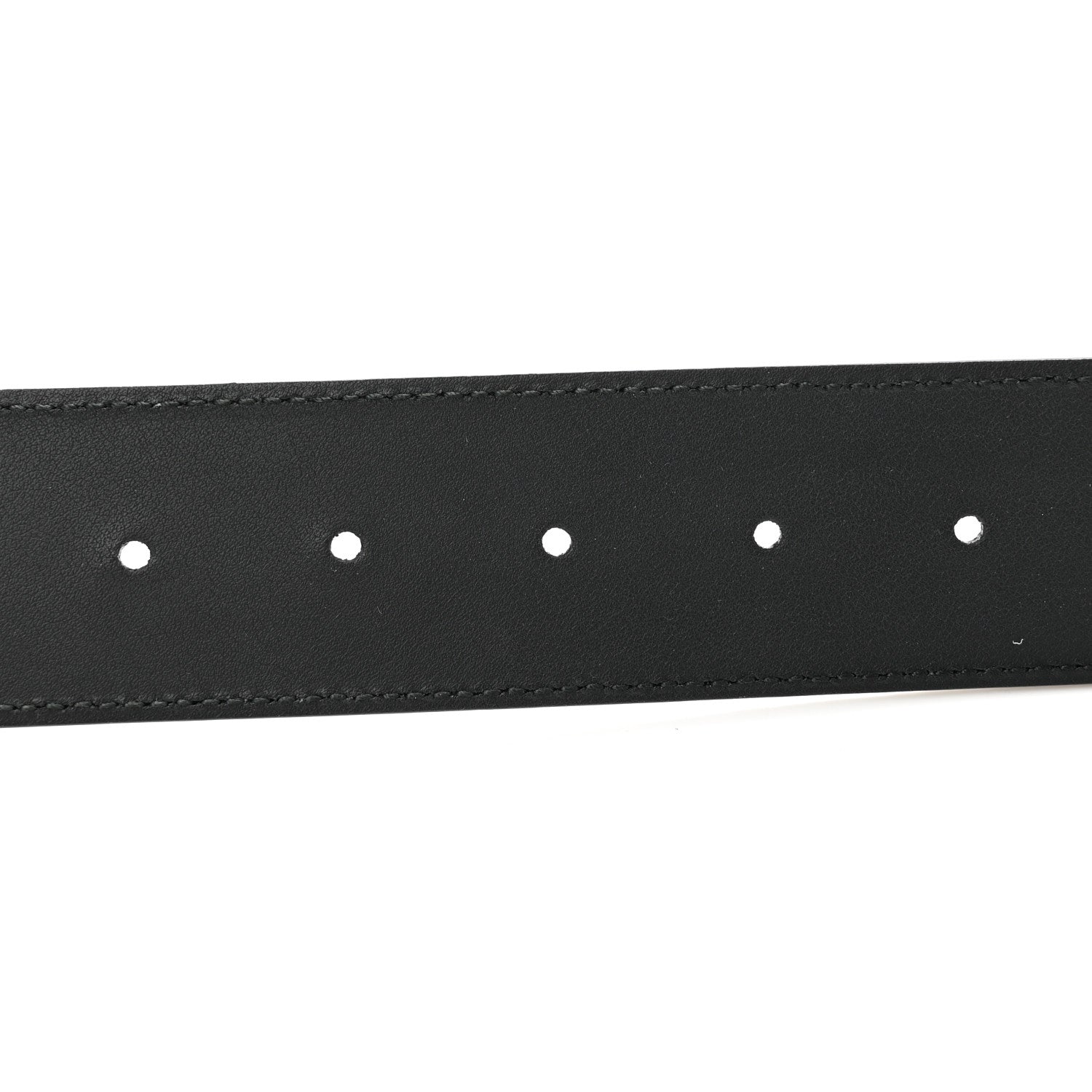 Textured Dollar Calfskin Nickel Double G 40mm Belt 85 34 Black