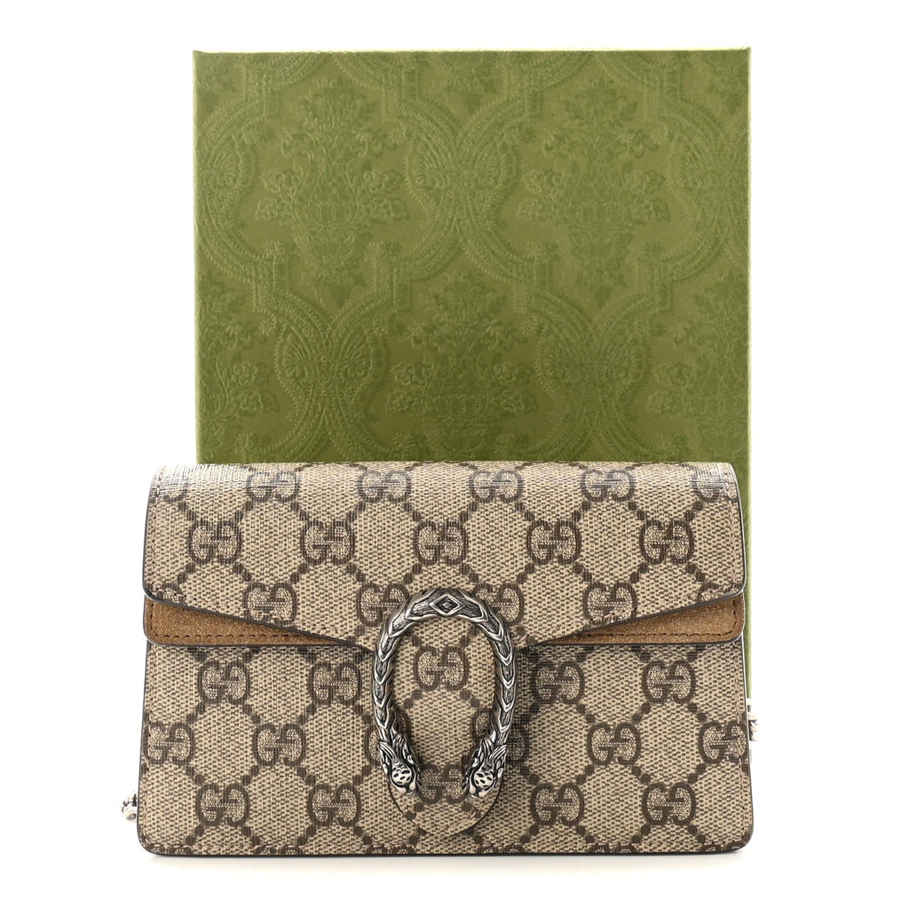 GG Supreme Monogram Super Mini Dionysus Shoulder Bag Taupe