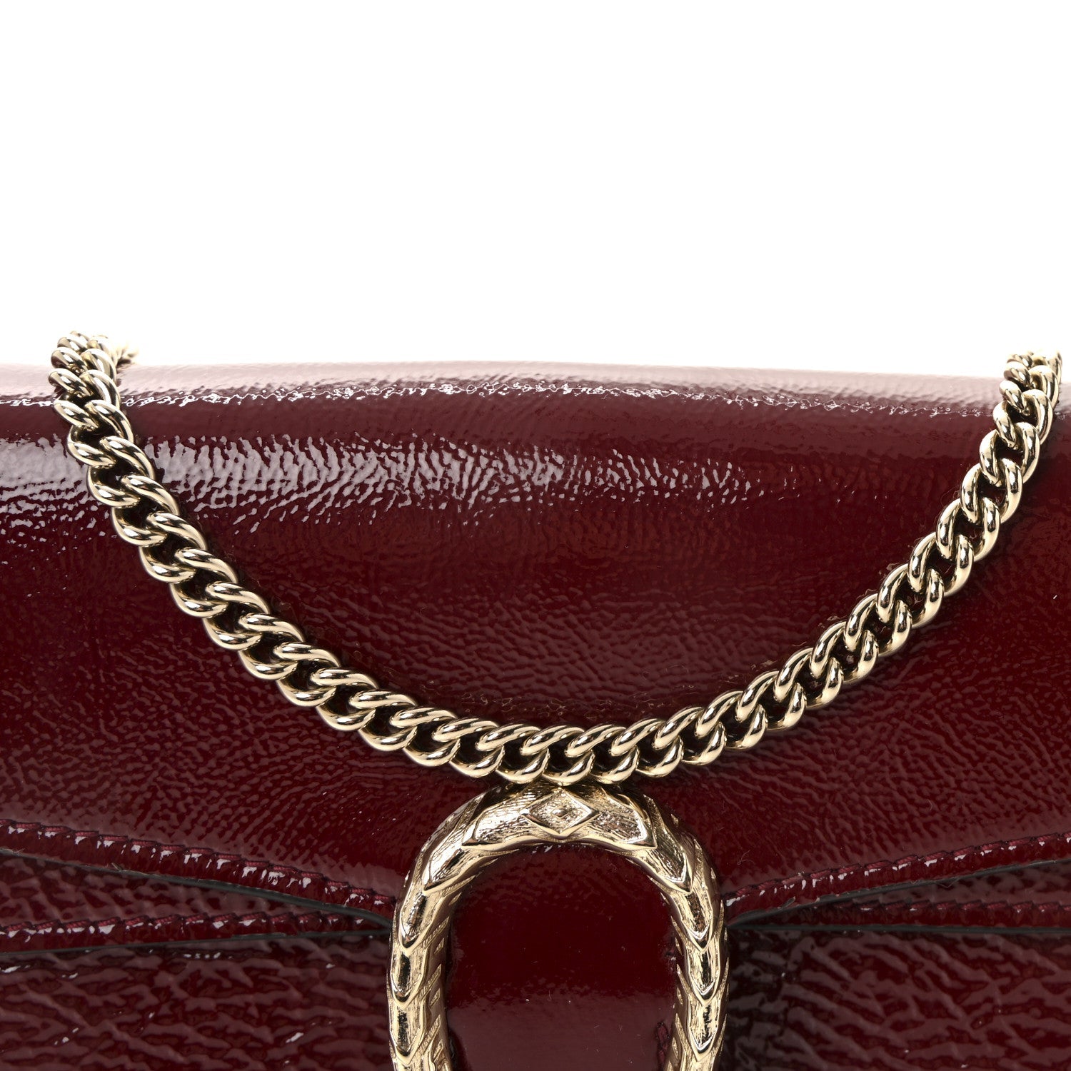Crinkled Patent Mini Dionysus Shoulder Bag Rosso Ancora Red