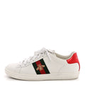 Calfskin Ayers Bee Embroidered Womens Ace Sneakers 37 White Green