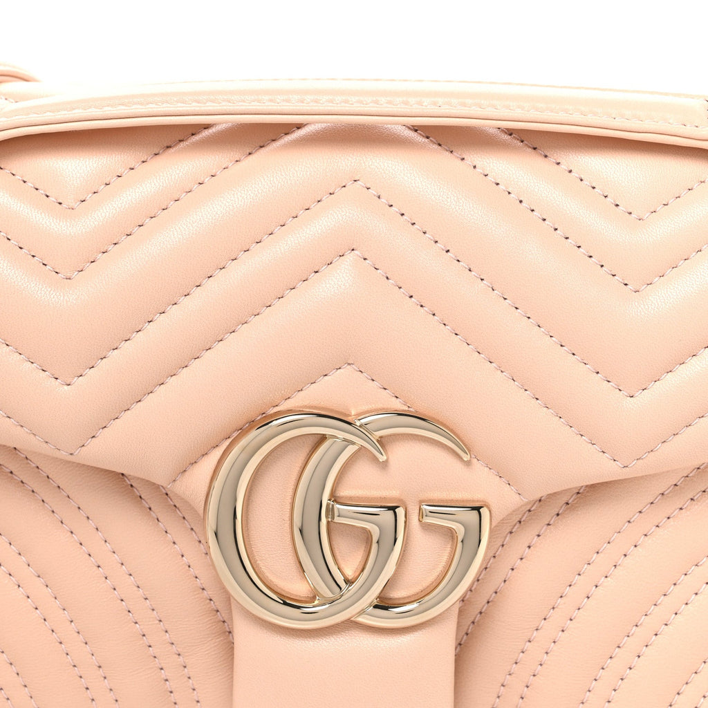 Lambskin Matelasse Medium GG Marmont Shoulder Bag Light Pink