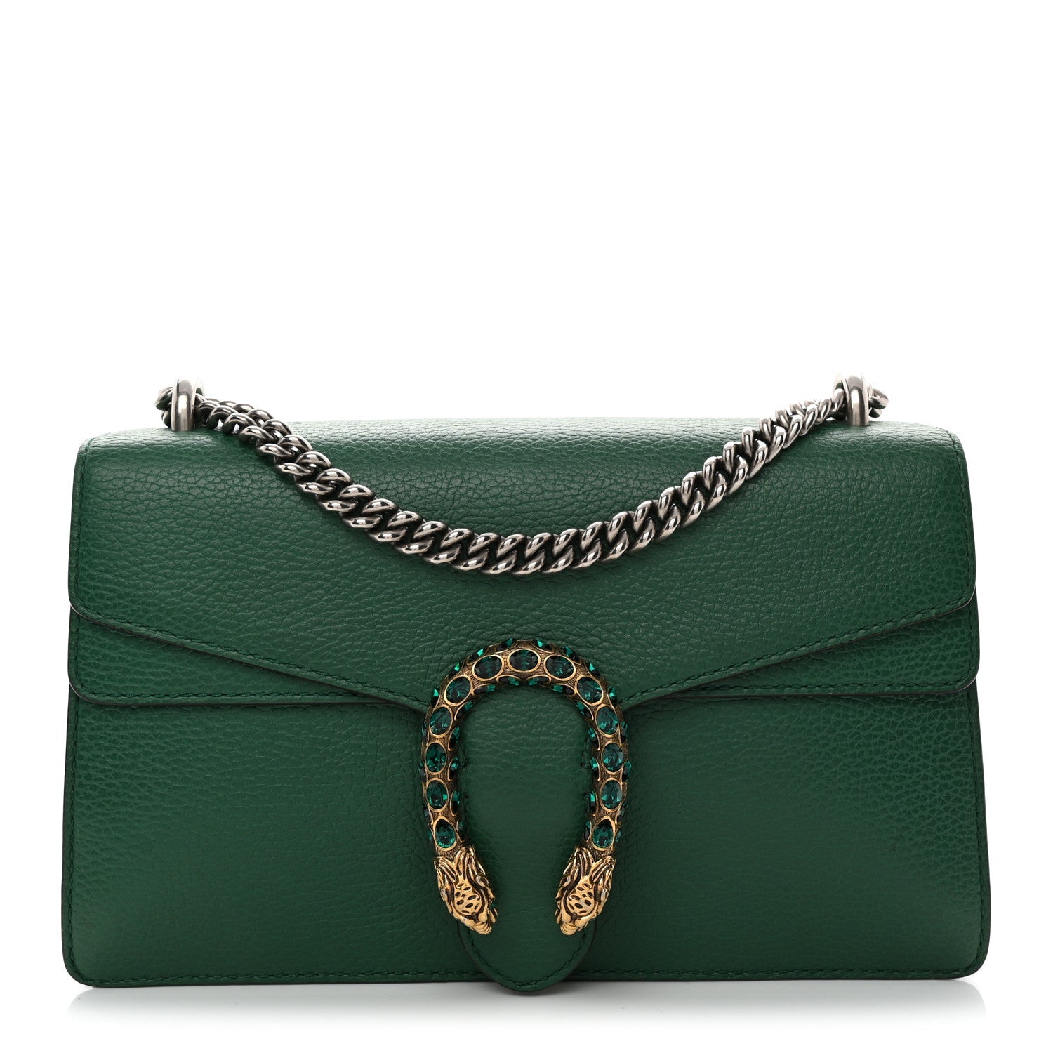 Pebbled Calfskin Small Dionysus Shoulder Bag Emerald
