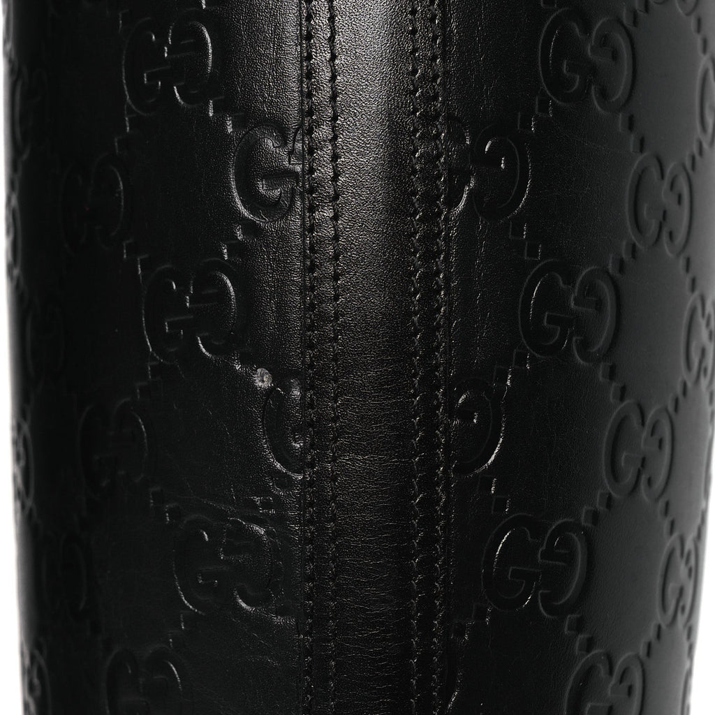 Guccissima Real Betis Glamour Calfskin Michelangelo Slim Horsebit Riding Boots 39.5 Black