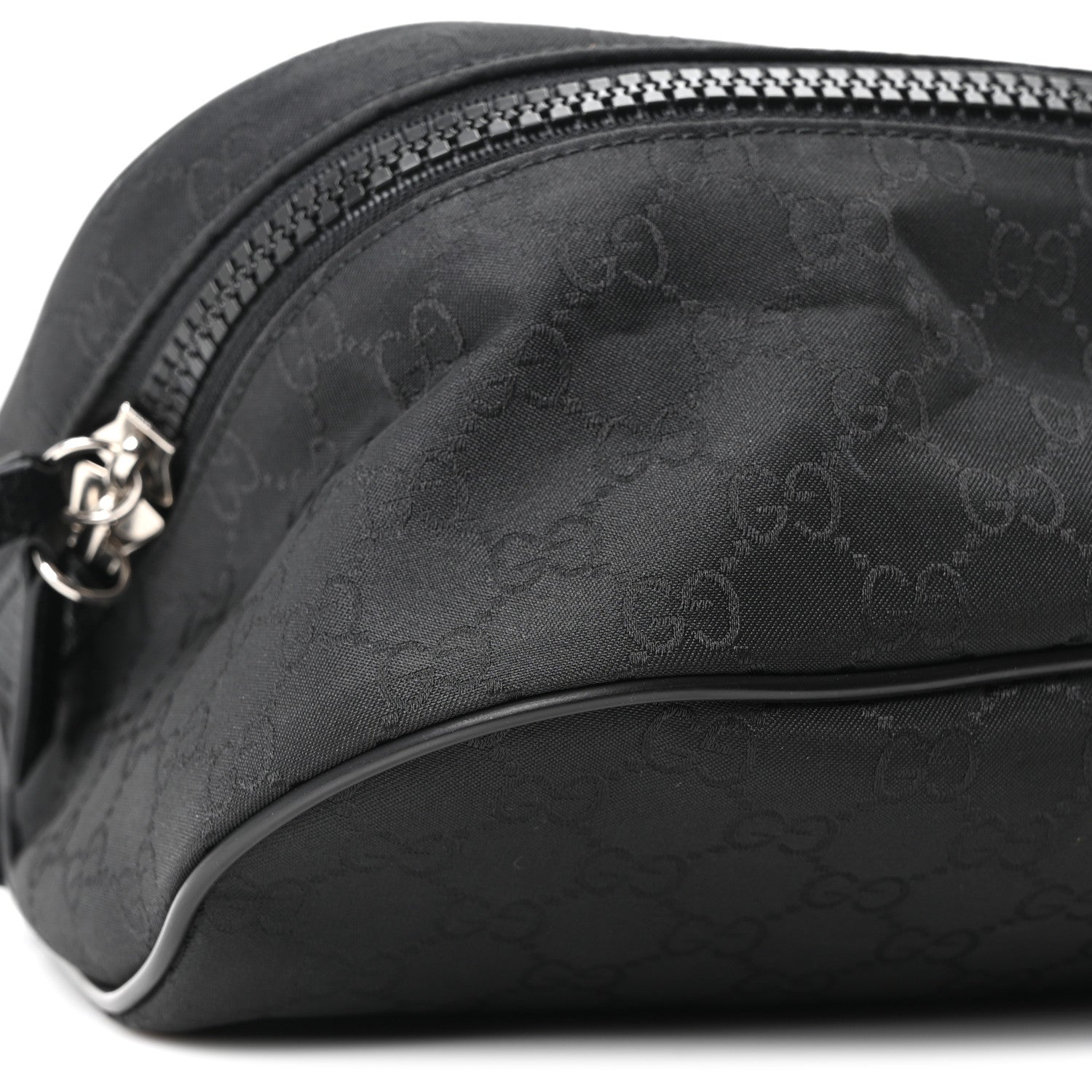 Nylon Monogram Fanny Pack Belt Bag Black