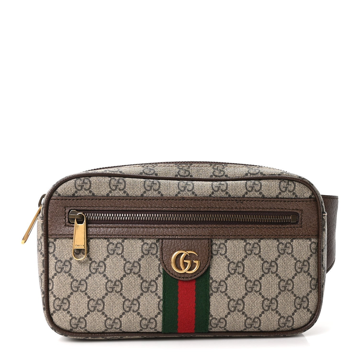 Soft GG Supreme Monogram Medium Ophidia Belt Bag Dark Brown