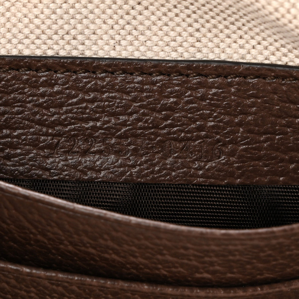 GG Supreme Monogram Textured Dollar Calfskin Web Mini Ophidia Convertible Shoulder Bag Beige Ebony New Acero