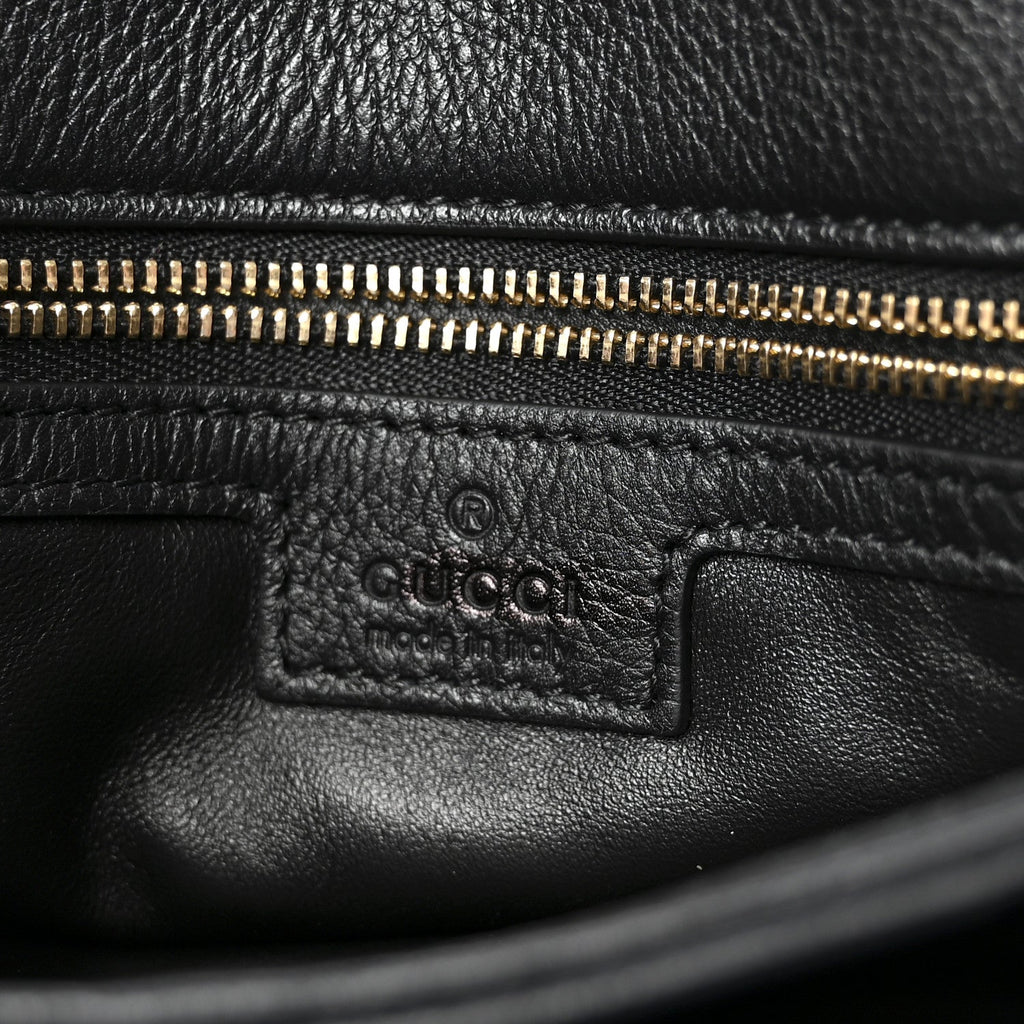 Roxy Calfskin Web Medium Studded Blondie Shoulder Flap Bag Black