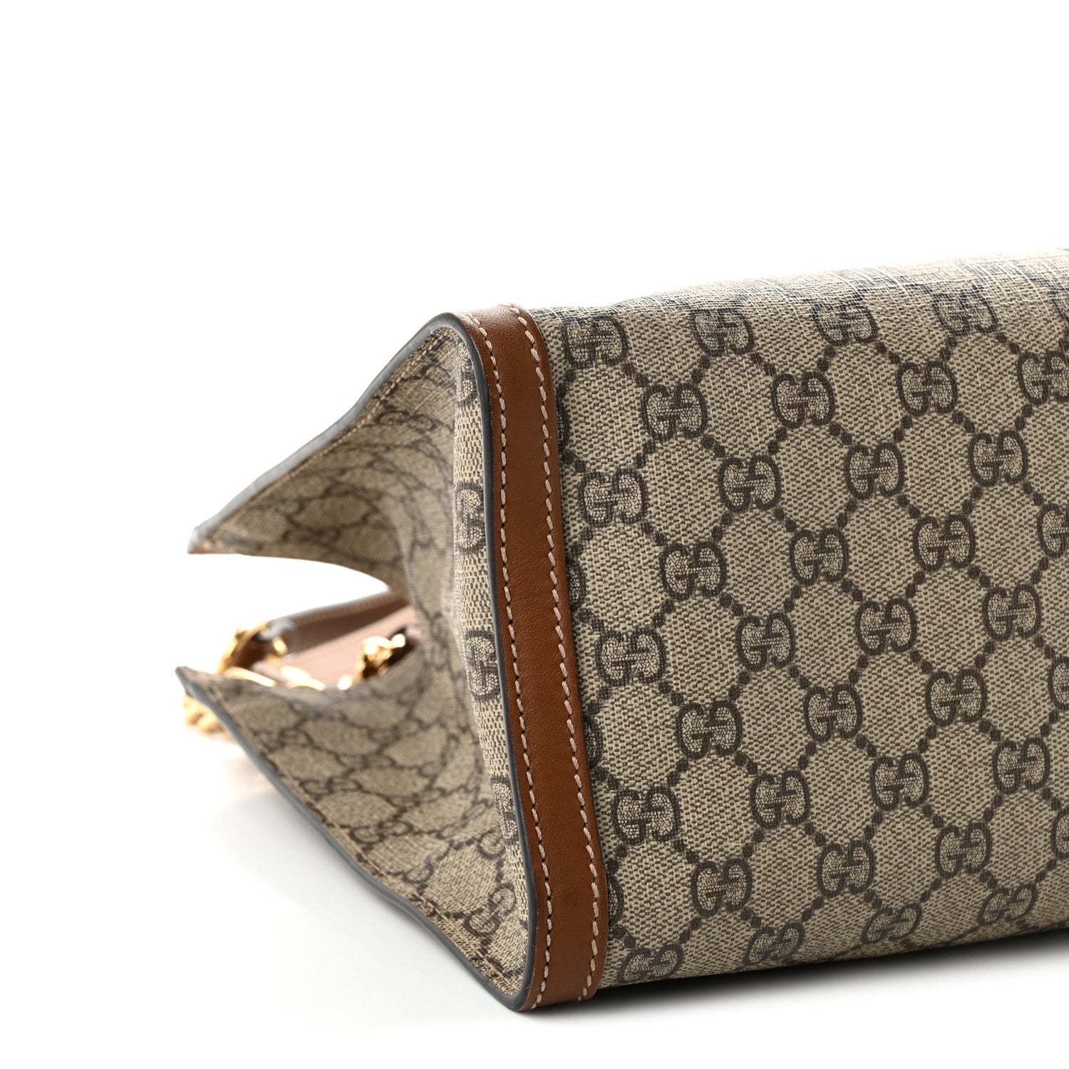 GG Supreme Monogram Medium Padlock Tote Beige Cuir