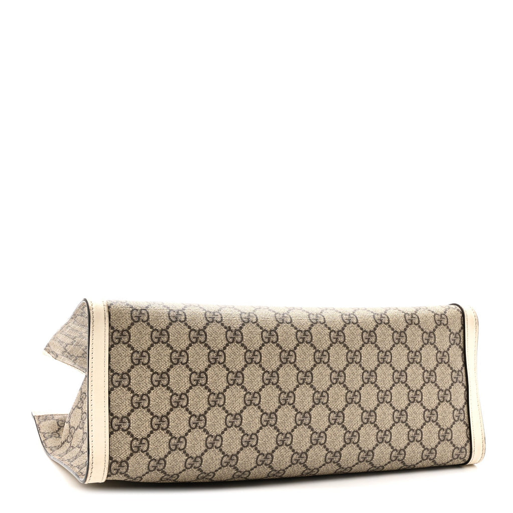 GG Supreme Monogram Medium Padlock Tote White