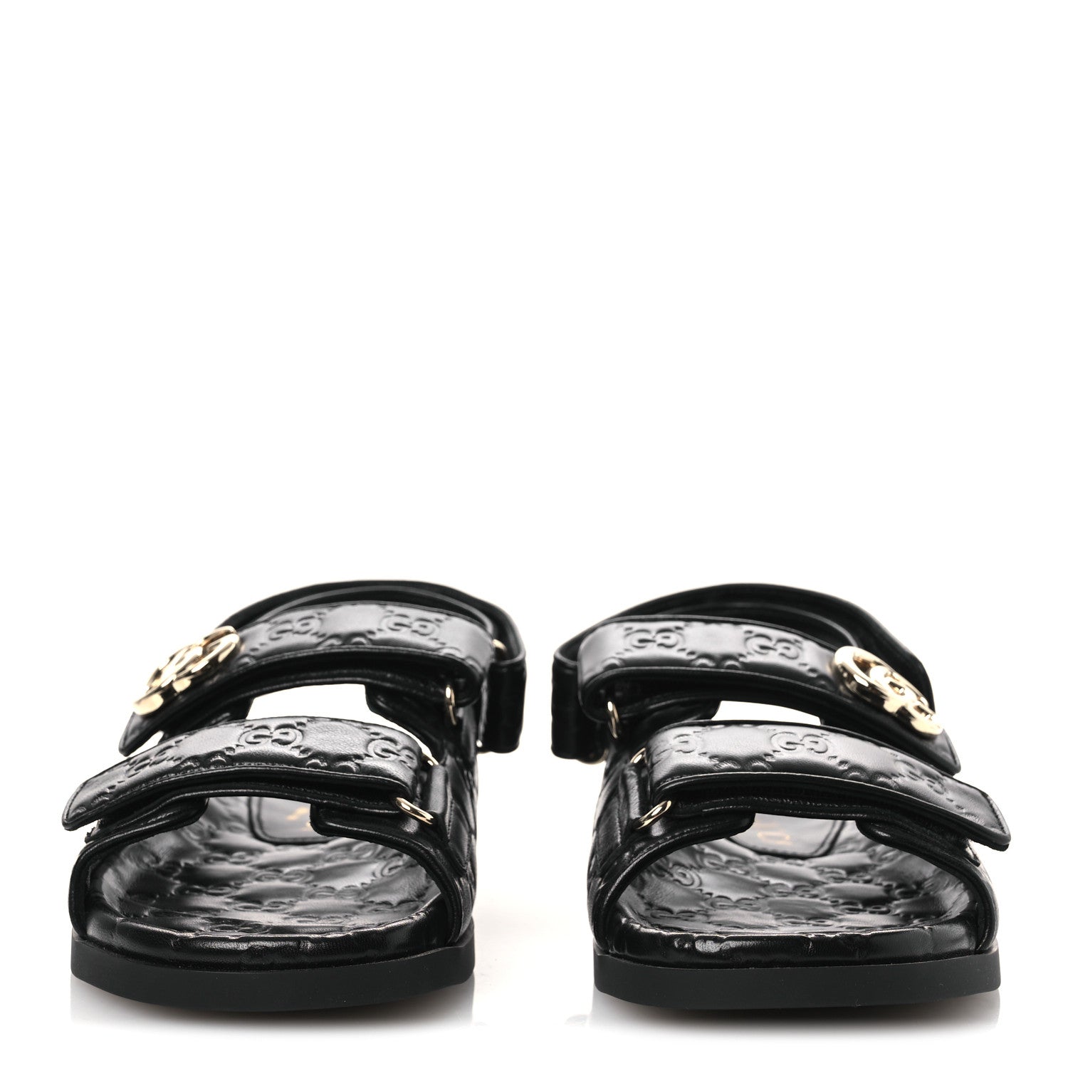 Guccissima GG Embossed Womens Sandals 37 Black