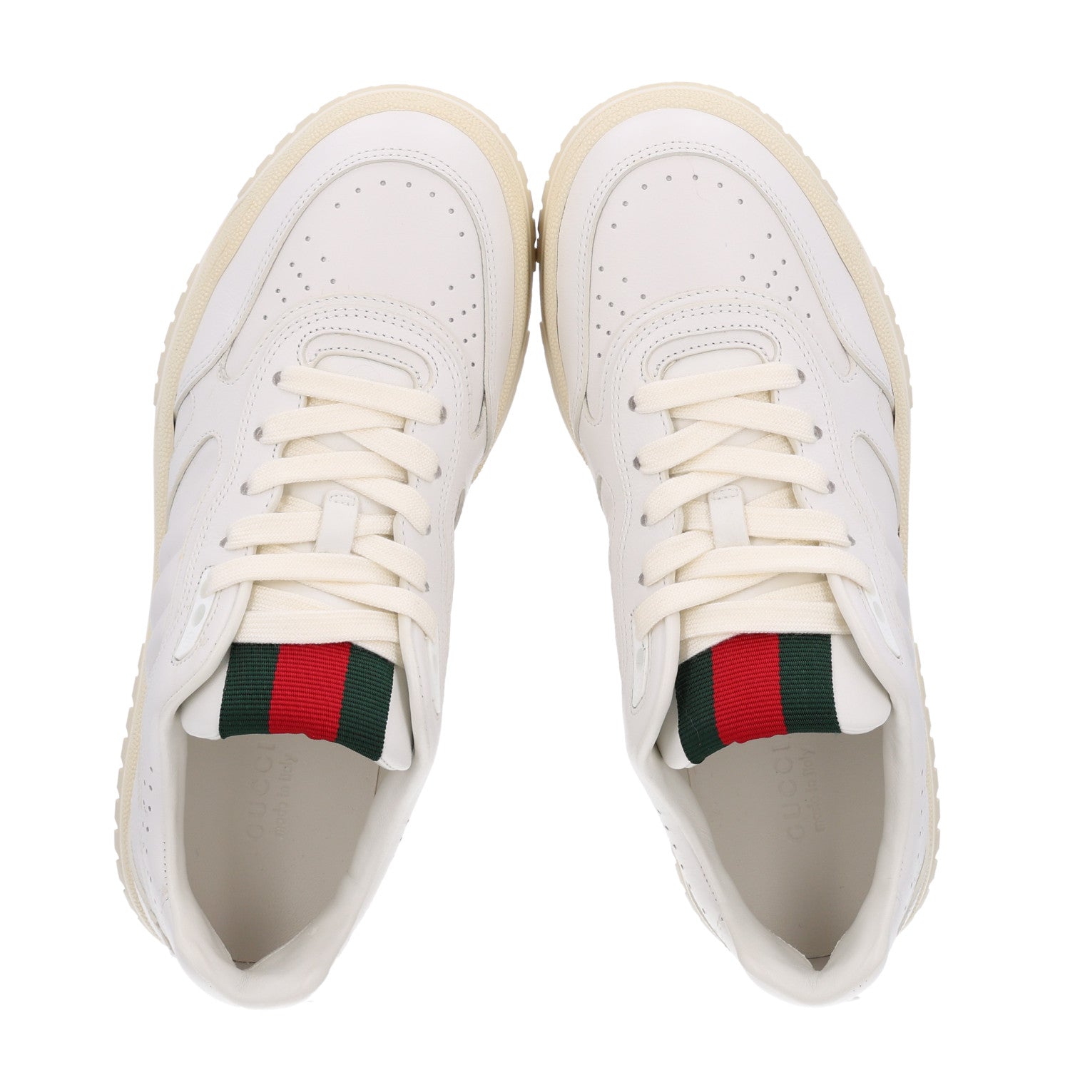 Calfskin Suede Womens Re-Web Sneakers 38.5 White Red