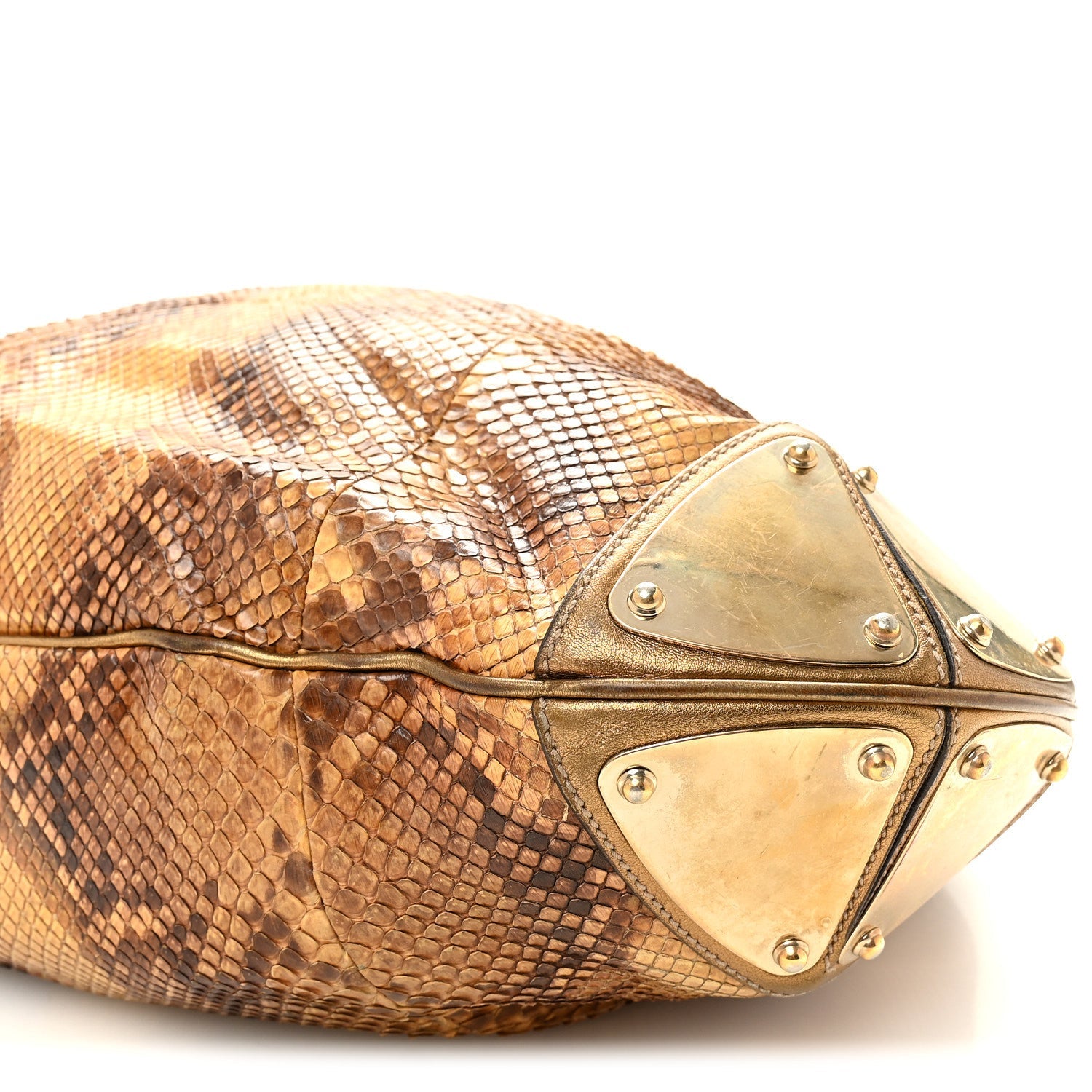 Snakeskin Large Indy Top Handle Hobo Gold