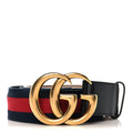 Nylon Calfskin Double G Web 40mm Belt 85 34 Blue Red Black