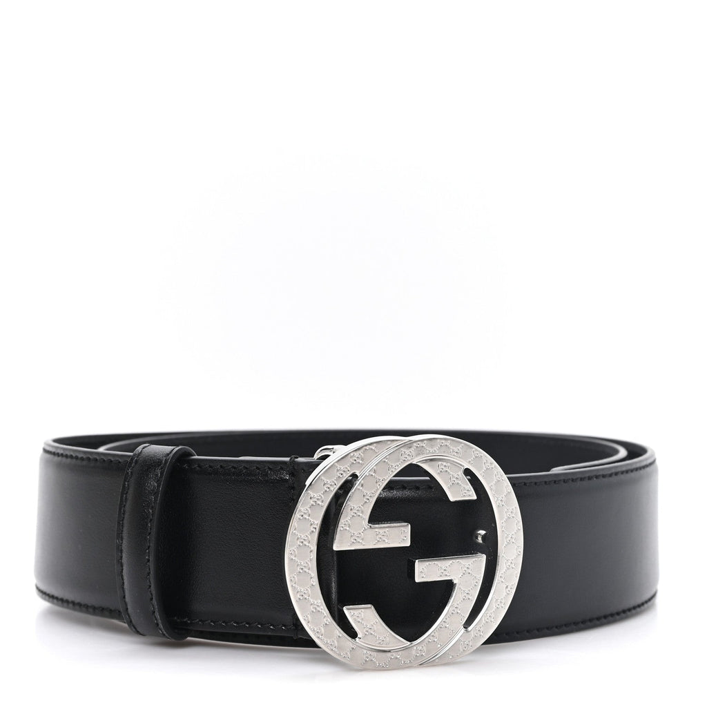 Plutone Calfskin Interlocking G 40mm Belt 80 32 Black