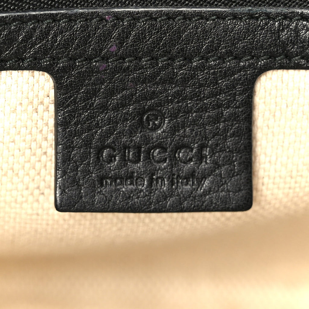 Pebbled Calfskin Medium Soho Flap Crossbody Black