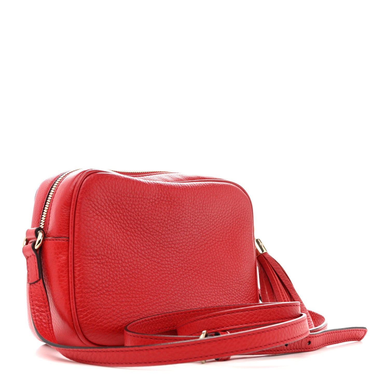 Pebbled Calfskin Small Soho Disco Bag Vibrant Red