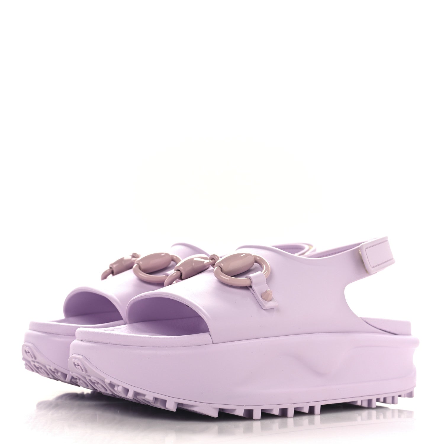 Soft Rubber Horsebit Touch Womens Strapped Sandals 36 Talc Pink