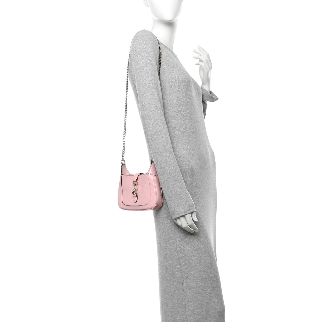 Snakeskin Mini Jackie Notte Bag Pink