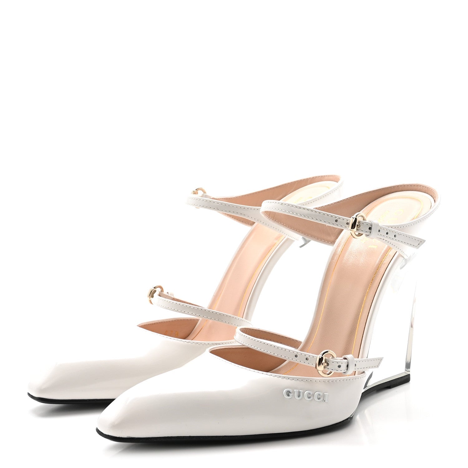 Regent Calfskin Wedge Mules 37 White