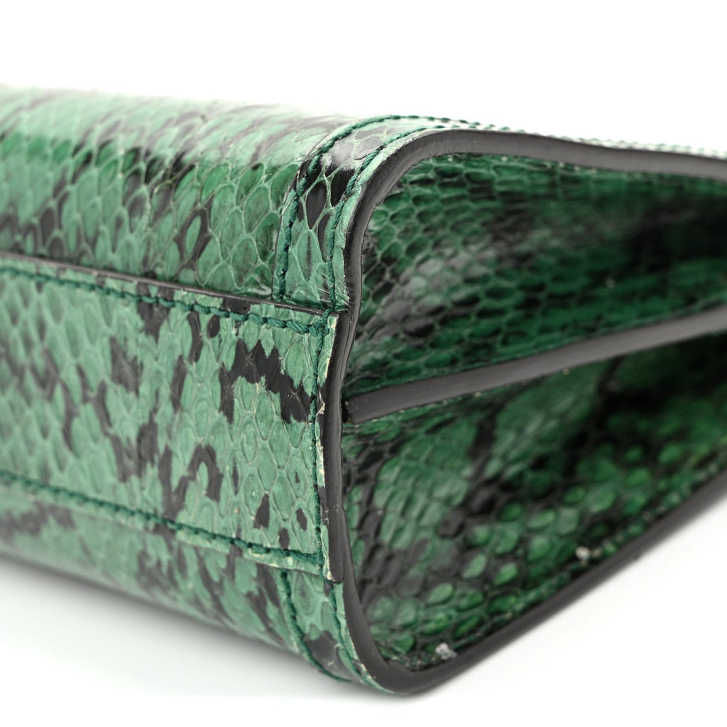 Snakeskin GG Small Ophidia Chain Shoulder Bag Green