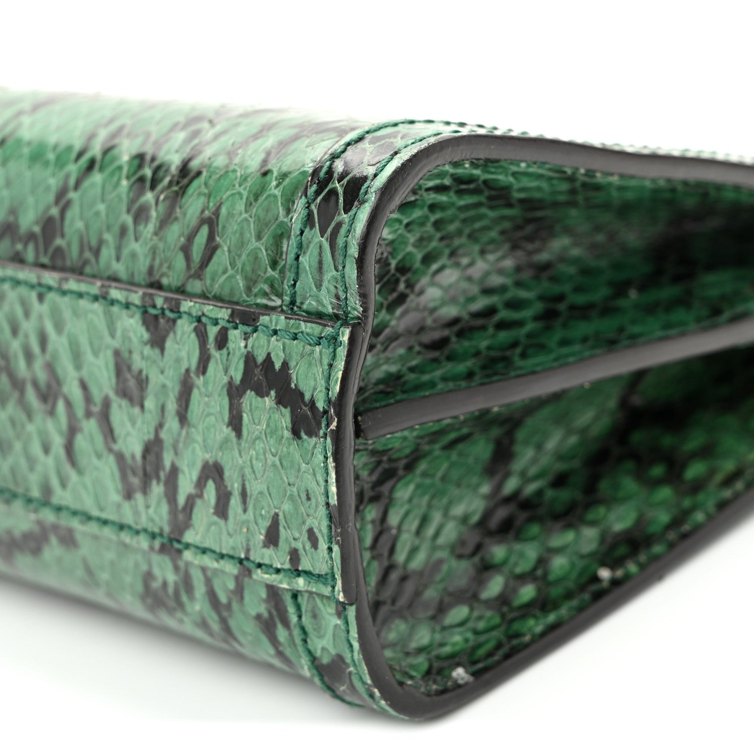 Snakeskin GG Small Ophidia Chain Shoulder Bag Green