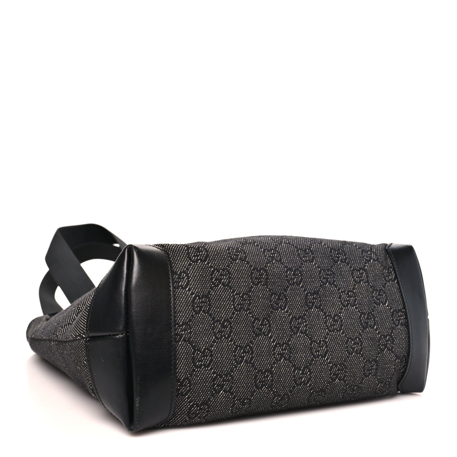 Denim Monogram Tote Bag Black