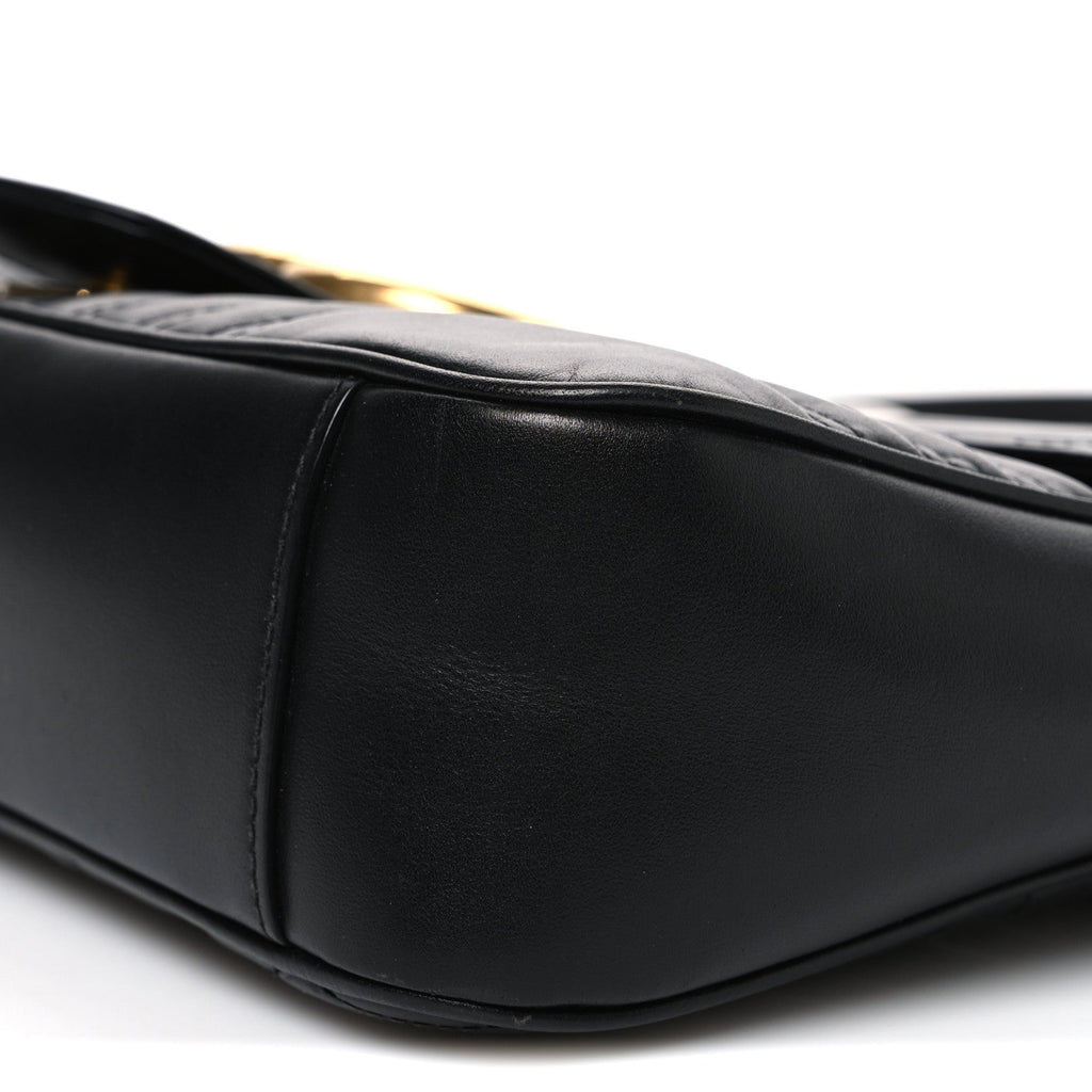 Calfskin Matelasse Medium GG Marmont Shoulder Bag Black