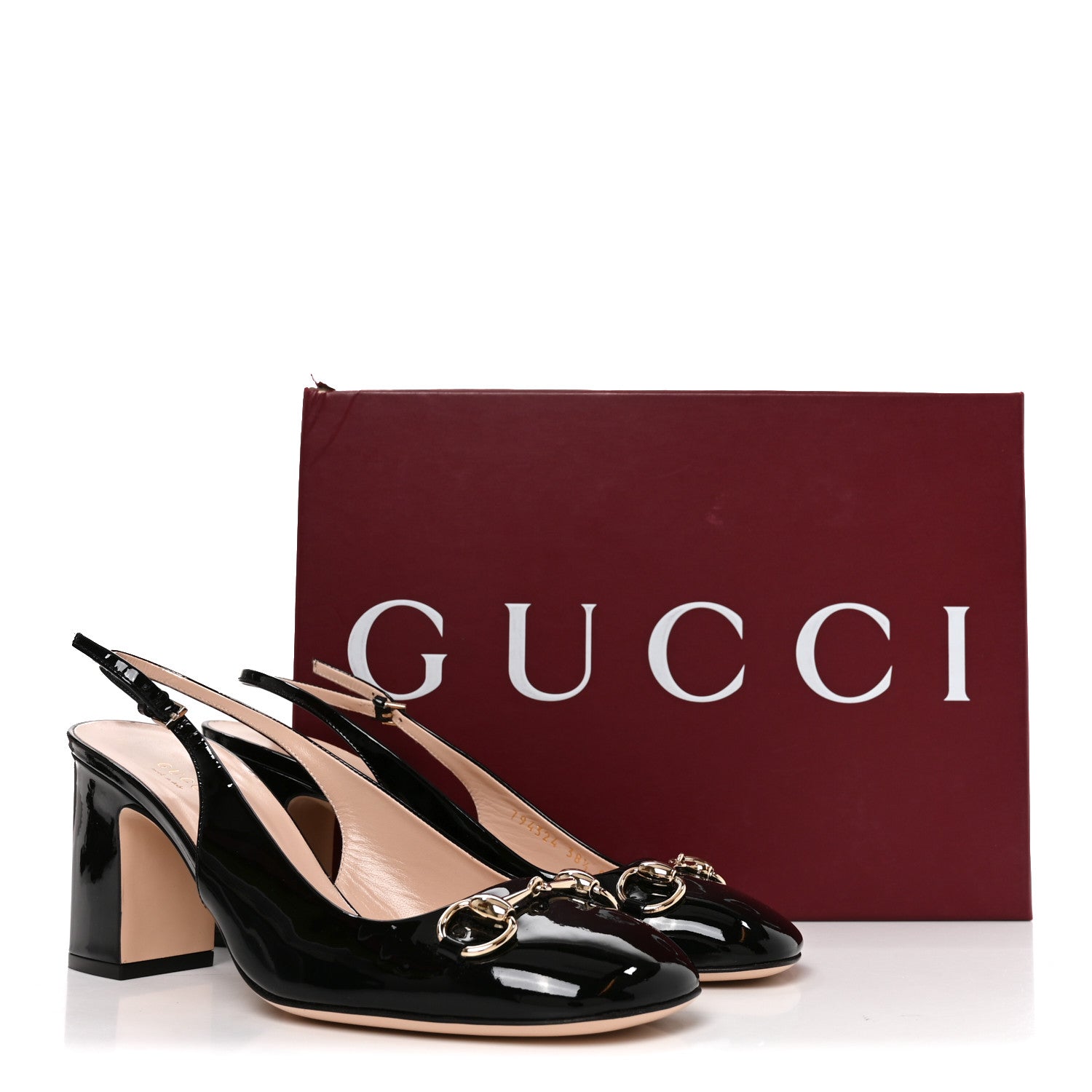 Vernice Crystal Horsebit Lady Slingback Pumps 38.5 Black