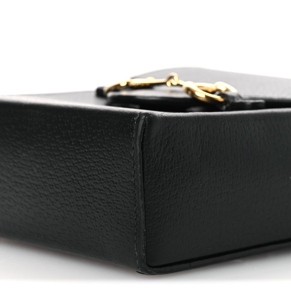Dollar Calfskin Vertical Horsebit 1955 Crossbody Bag Black