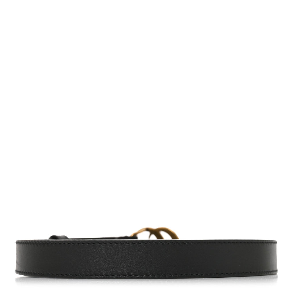 Moon Calfskin Pearl Double G 20mm Belt 85 34 Black Cream