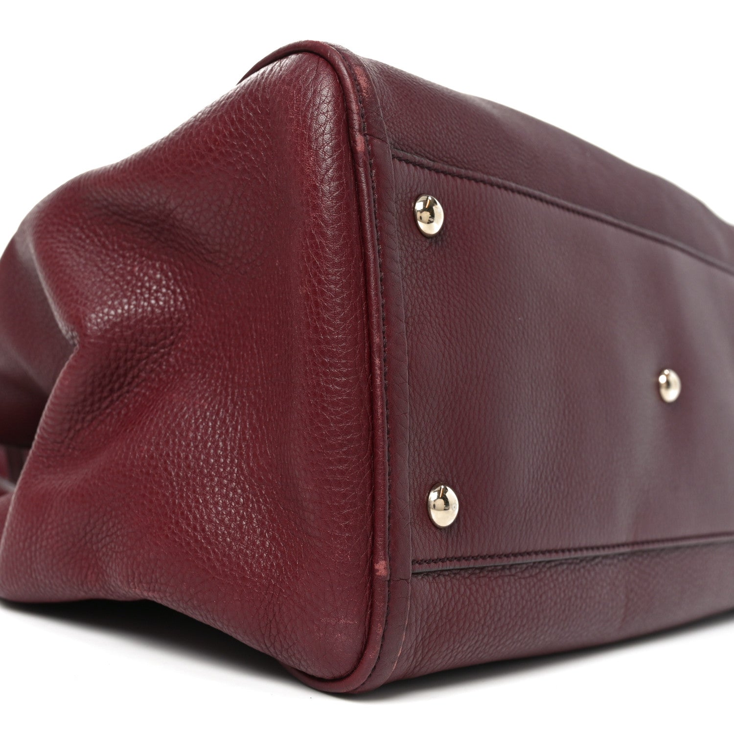 Pebbled Calfskin Medium Soho Shoulder Bag Bordeaux