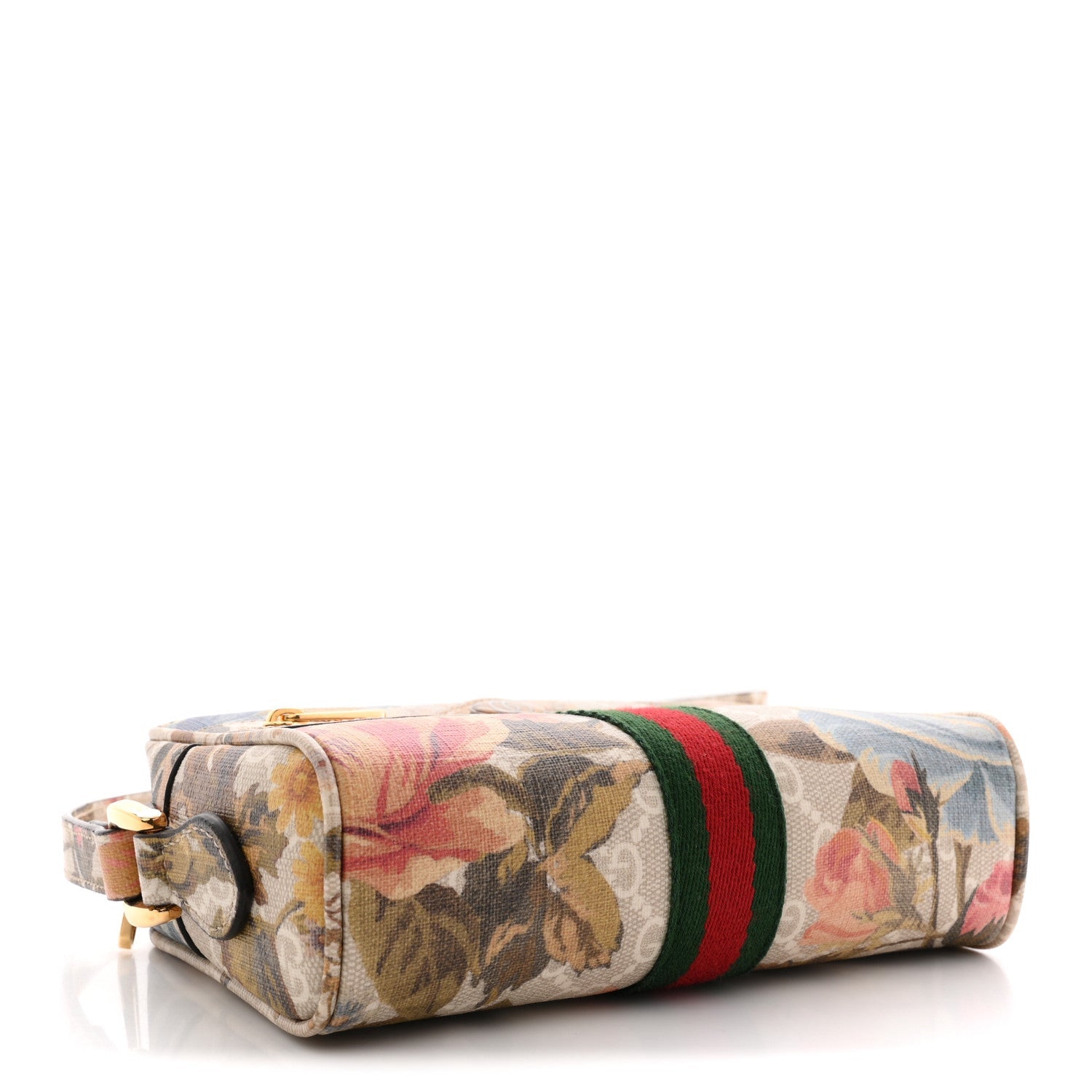 GG Supreme Monogram Water Flora Web Mini Ophidia Shoulder Bag Beige White Multicolor