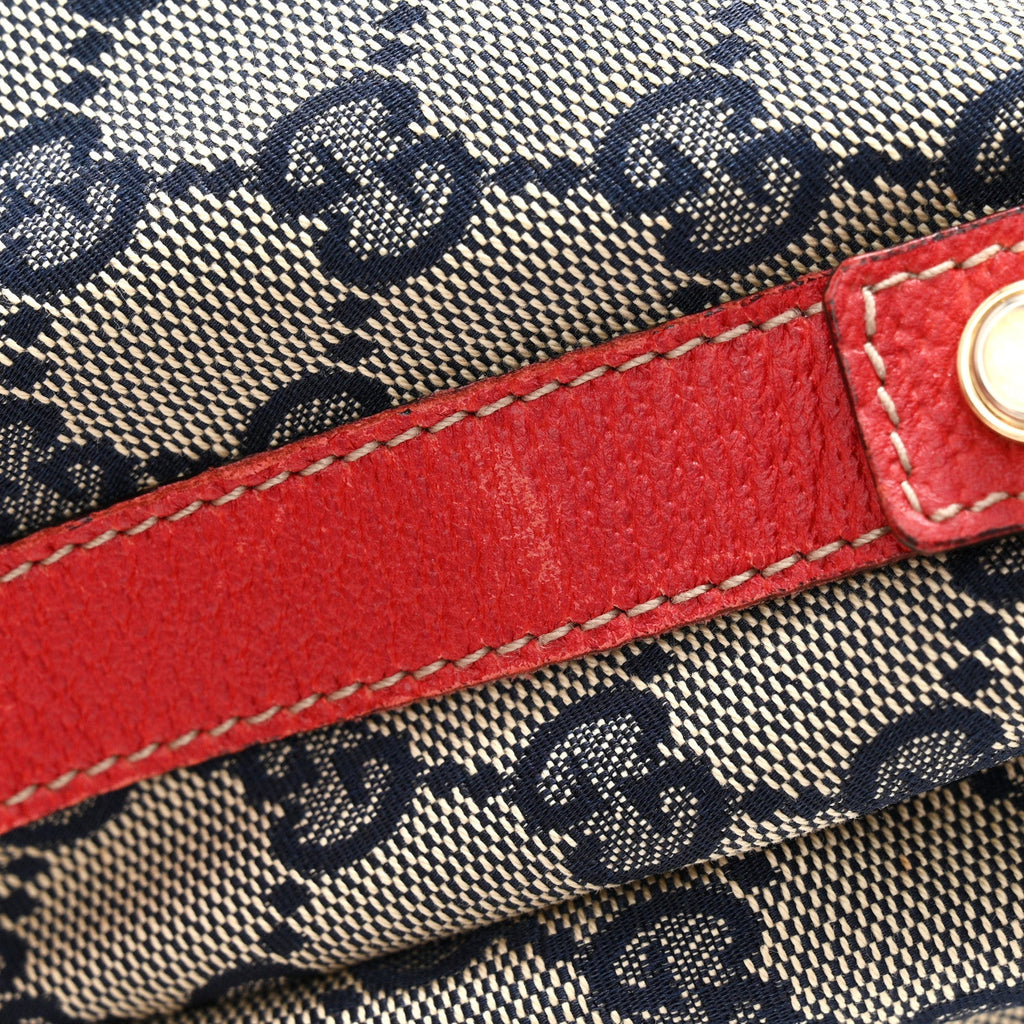 Monogram Medium Abbey Shoulder Bag Navy Red