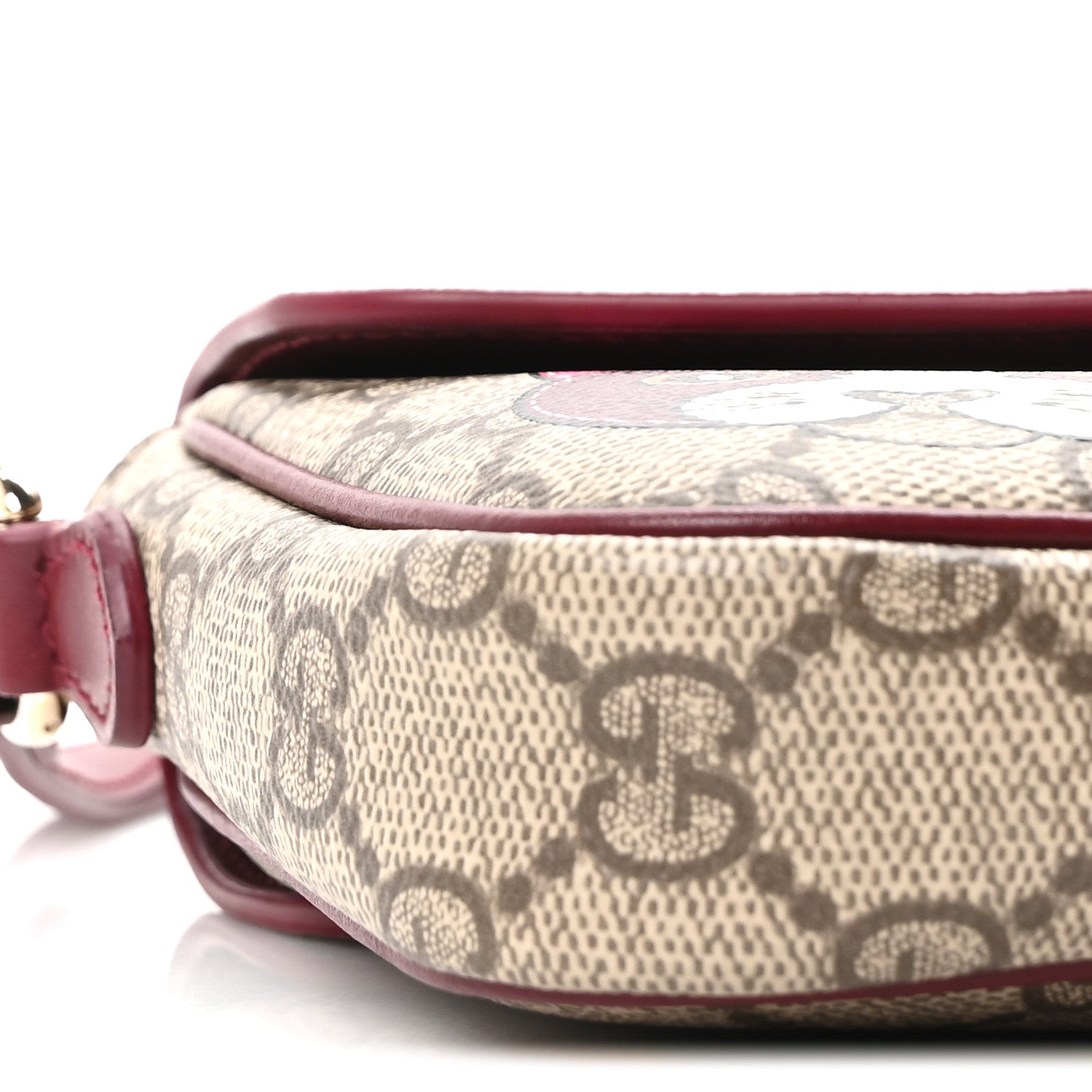 GG Supreme Monogram Cat Print Mini Shoulder Bag Beige Ebony Rosso Ancora